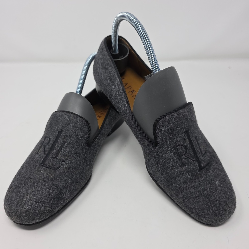Lauren Ralph Lauren‎ Loafer Shoes Womens 6B Charcoal Gray Signature Monogram
